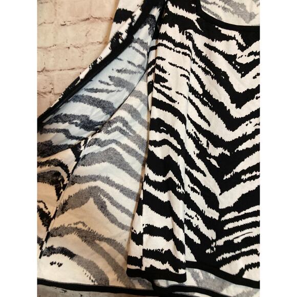 Fontana Top Womens Large Santana Knit Zebra Animal Print Layered Front Zip - Picture 5 of 14
